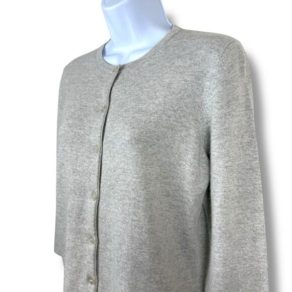 Marks Spencer Sweater Womens 10 Gray Little Cardigan Button Circle Neck Coastal - Picture 6 of 11